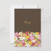 春の花お洒落庭園の結婚式RSVPカード 出欠カード (裏面)