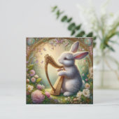 春の花かわいいミュージカルバニーイースター シーズンカード (スタンド正面)