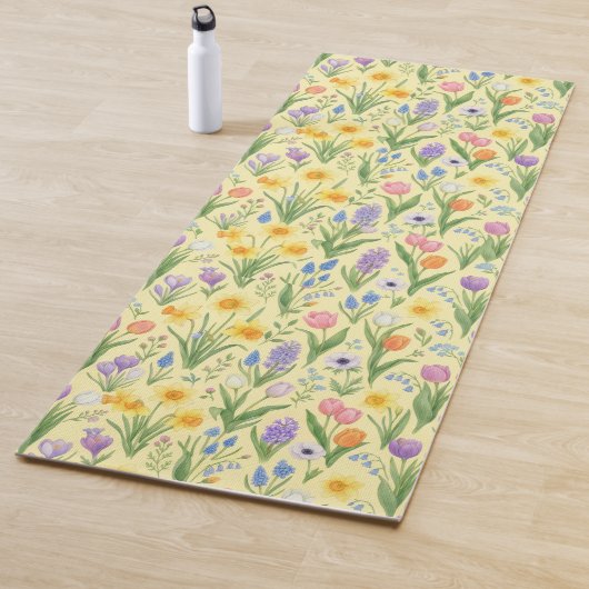 春の花が一斉に咲き乱れるパターン ヨガマット (インサイチュ)