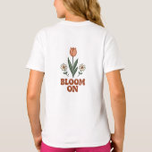 春の花が優雅に咲く レトロ Tシャツ (裏面)