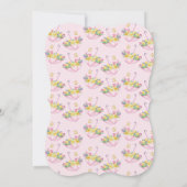 春の花が咲き誇るママ-to-be ピンクベビーシャワー 招待状 (裏面)