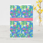春の花が青いトルコ語で咲き乱れる カード (黄色い花)