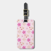 春の花さくらんぼブロッサムピンク赤面 ラゲッジタグ (正面縦)