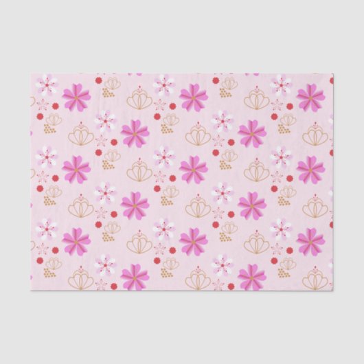 春の花さくらんぼブロッサムピンク赤面 薄葉紙 (正面)