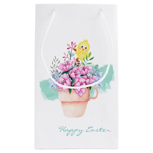 春の花とイースターシック小抱き枕 スモールペーパーバッグ (裏面)