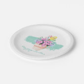 春の花とイースターシック ペーパープレート (アングル)