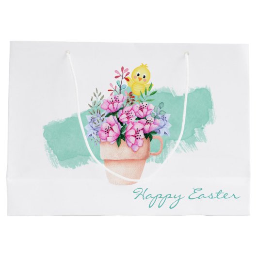 春の花とイースターシック ラージペーパーバッグ (裏面)