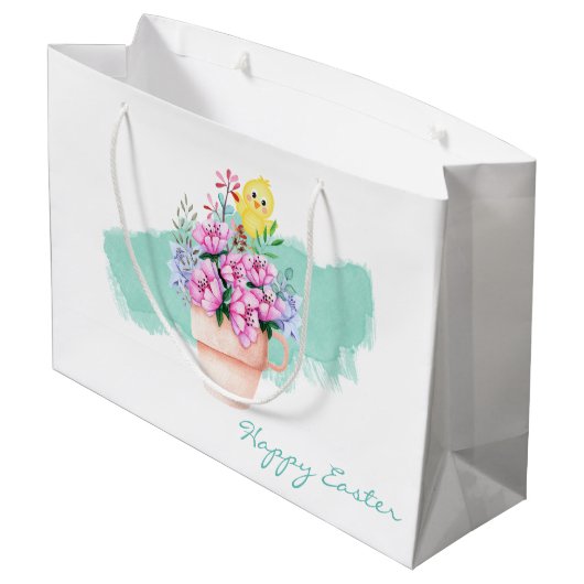 春の花とイースターシック ラージペーパーバッグ (裏面アングル)