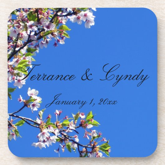 春の花とスカイパーソナル結婚ズ コースター (正面)