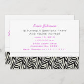 春の花とゼブラパーティの招待状 招待状 (正面/裏面)