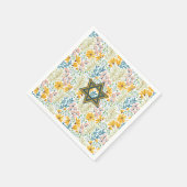 春の花とデイビッドの星 スタンダードカクテルナプキン (角)