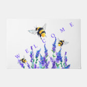 春の花とハチ飛んでいる-スケッチ-ようこそ ドアマット (正面)