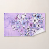 春の花とパープルバブルバスタオルセット バスタオルセット (ハンドタオル)