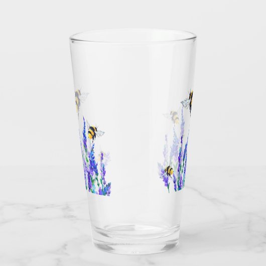 春の花とビーズガ飛んでいるラス タンブラーグラス (右)