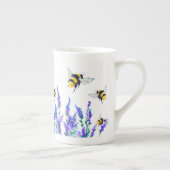 春の花とビー飛んでいるズ骨中国マグカップ ボーンチャイナマグカップ (右)