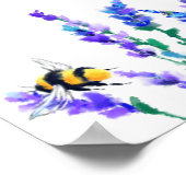 春の花とビー飛んでいるツの絵画ポスター ポスター (角)