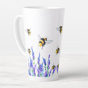 春の花とミツバチラテマグ カフェラテマグ