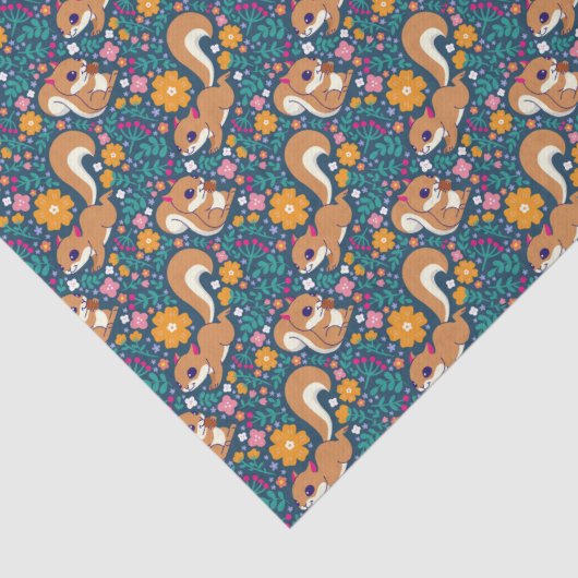 春の花とリス 薄葉紙 (詳細)