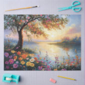 春の花と木の風景 薄葉紙 (クラフト)