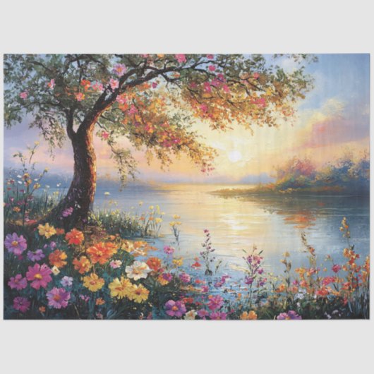 春の花と木の風景 薄葉紙 (正面)