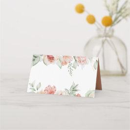 春の花と緑のカスタム プレイスカード