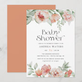 春の花と緑 |赤ちゃんシャワー 招待状 (正面/裏面)