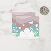 春の花と自然の中でイースターエッグを探そう ノートカード (正面/裏面インサイチュ)