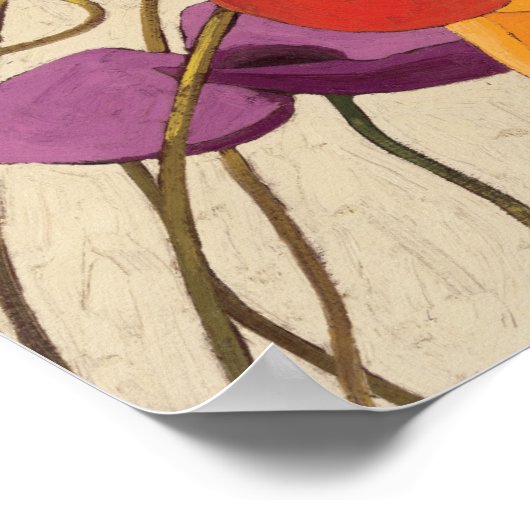 春の花と茎 ポスター (角)