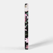 春の花と葉のシームレスパターン H iPhoneケース (右側面)