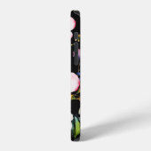 春の花と葉のシームレスパターン H iPhoneケース (左側面)