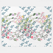 春の花と葉のデザインボックスギフト フリースブランケット (正面(横))