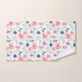 春の花と葉パターン バスタオルセット (ハンドタオル)