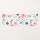 春の花と葉パターン ヨガマット (正面(横))