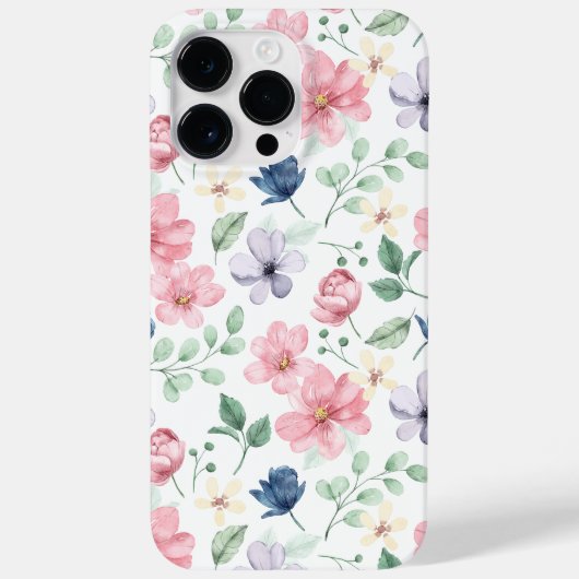 春の花と葉パターン Case-Mate iPhoneケース (裏面)