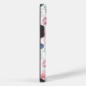 春の花と葉パターン iPhoneケース (右側面)
