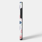 春の花と葉パターン iPhoneケース (左側面)