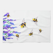 春の花と蜂のキッチンタオル キッチンタオル (横)