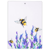 春の花と蜂のクリップボ飛んでいるード クリップボード (裏面)