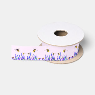 春の花と蜂のリボン サテンリボン
