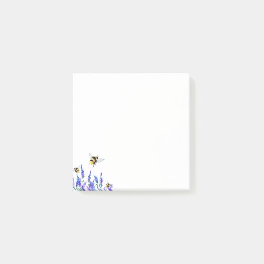 春の花と蜂の付箋 ポストイット (正面)