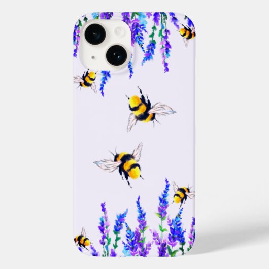 春の花と蜂のiPhoneケース Case-Mate iPhoneケース (裏面)