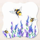 春の花と蜂紙コースター ペーパーコースター (正面)