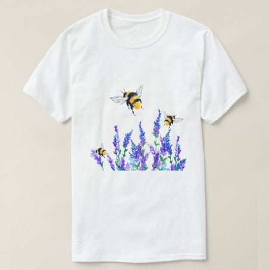 春の花と蜂Tシャツ Tシャツ (デザイン正面)
