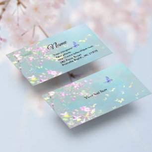 春の花と蝶ビジネスカード 名刺