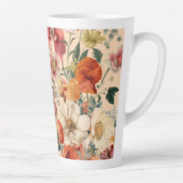 春の花と蝶開花 カフェラテマグ