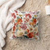 春の花と蝶開花 クッション (ブランケット)