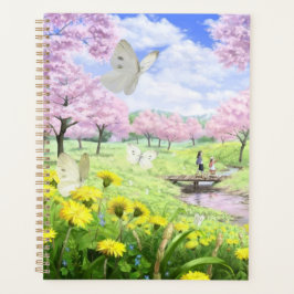 春の花と蝶 プランナー手帳
