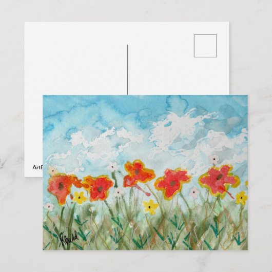 春の花と雲 ポストカード (正面/裏面)