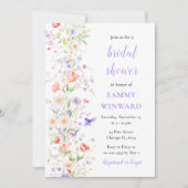 春の花と鳥のブライダルシャワー 招待状 (正面)