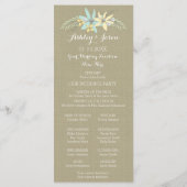 春の花とBurlapフォト結婚式 プログラム (裏面)